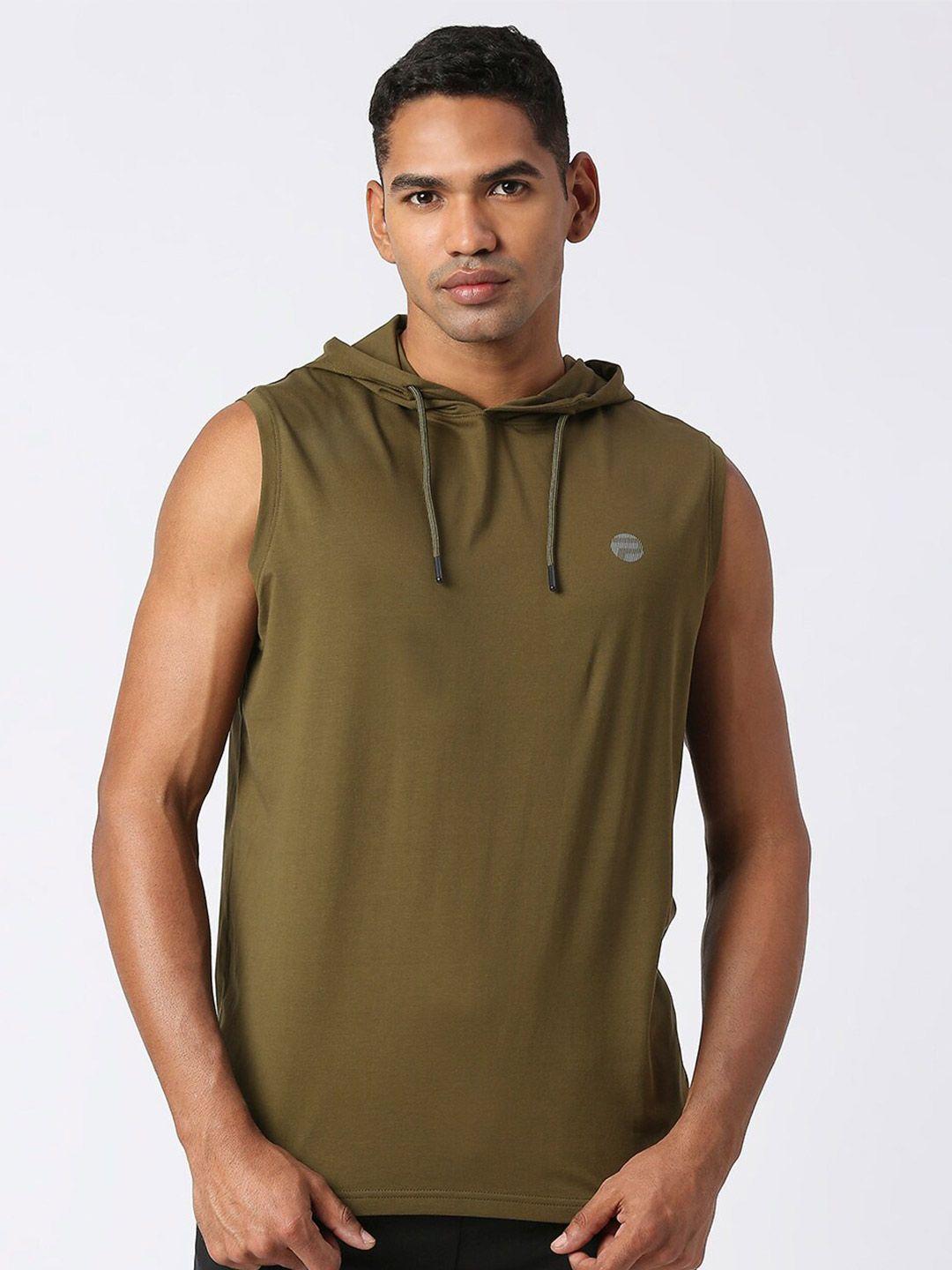 pepe jeans hood neck sleeveless slim fit cotton t-shirt