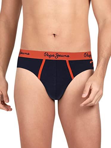 pepe jeans innerwear men's cotton brief (pack of 1) (clb04-01_true blue_true blue_90-95_true blue_95 cm)