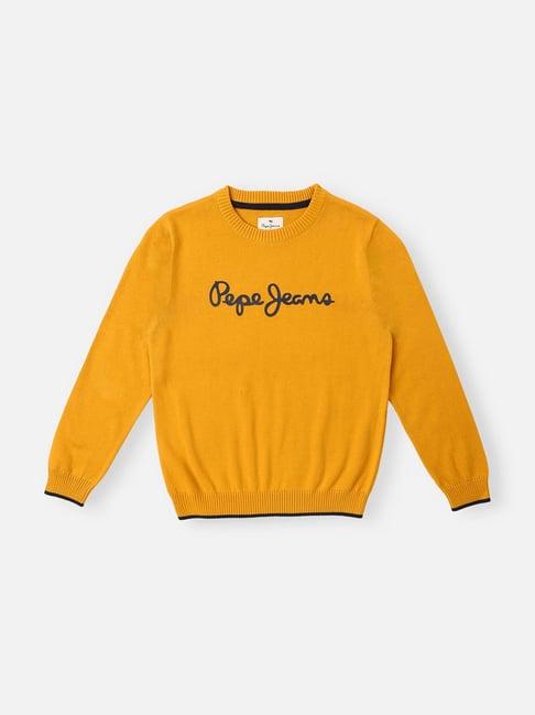 pepe jeans kids gold graphic print sweater
