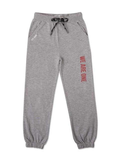 pepe jeans kids grey cotton printed joggers