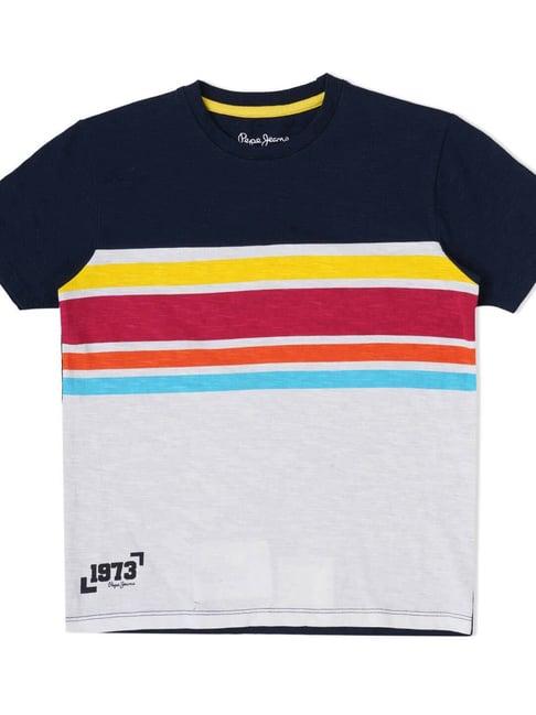 pepe jeans kids multicolor striped t-shirt