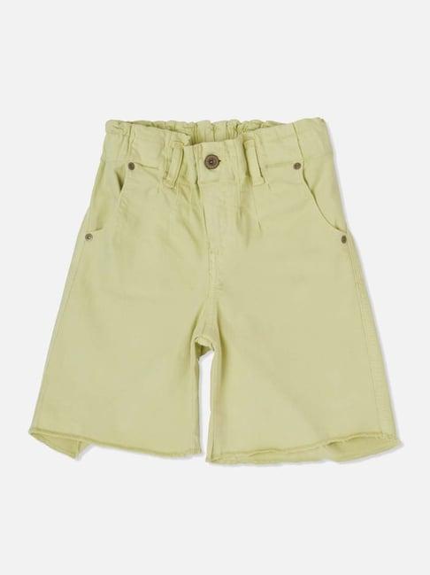 pepe jeans kids soft lime mid rise shorts