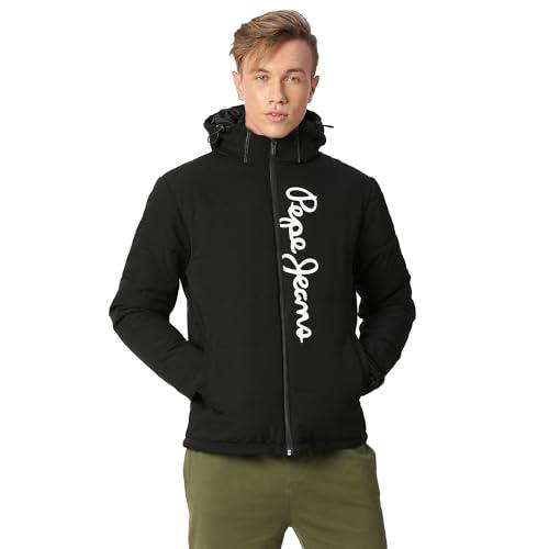 pepe jeans men's a-line coat (pm402696_black_l)