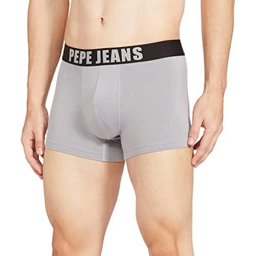 pepe jeans men's cotton blend trunks (pack of 1) (opt01-mid grey-l_mid grey_l)