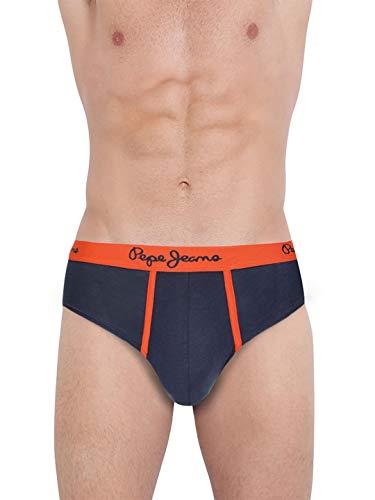 pepe jeans men's printed brief (clb04-01_navy 85 cm)