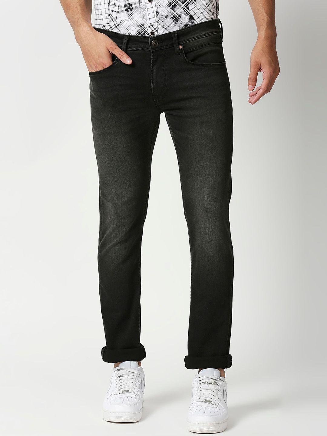 pepe jeans men black slim fit light fade jeans