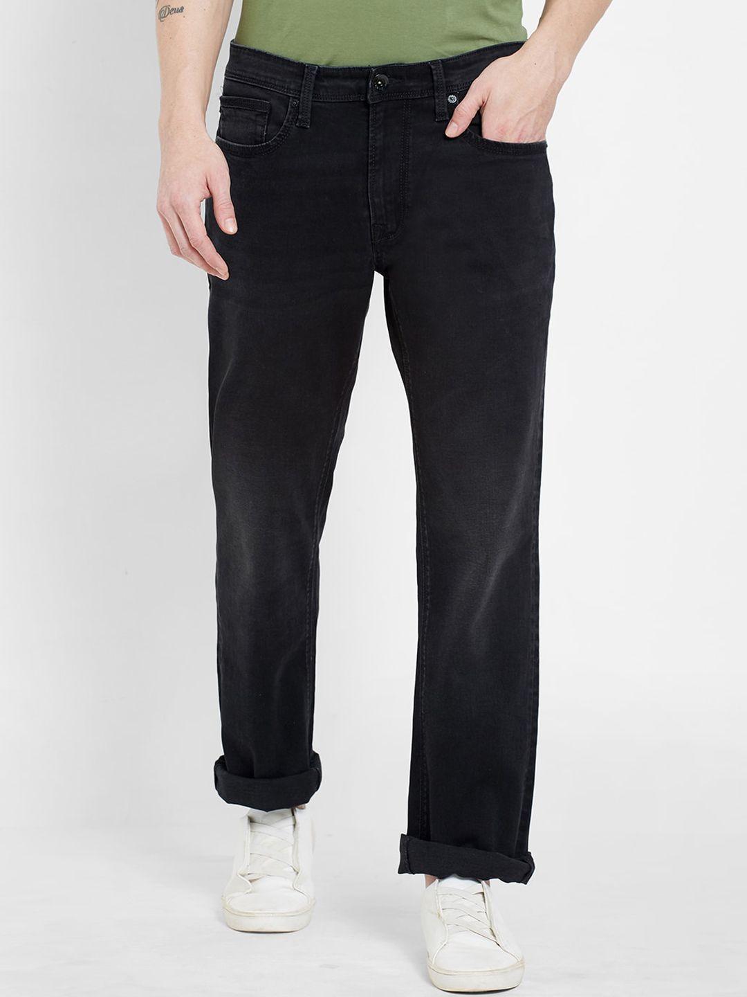 pepe jeans men black straight fit stretchable jeans