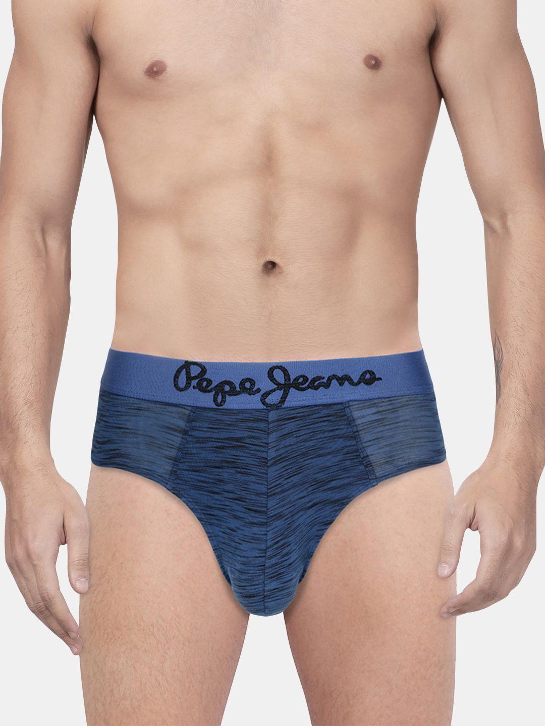 pepe jeans men blue printed briefs 8904311302513