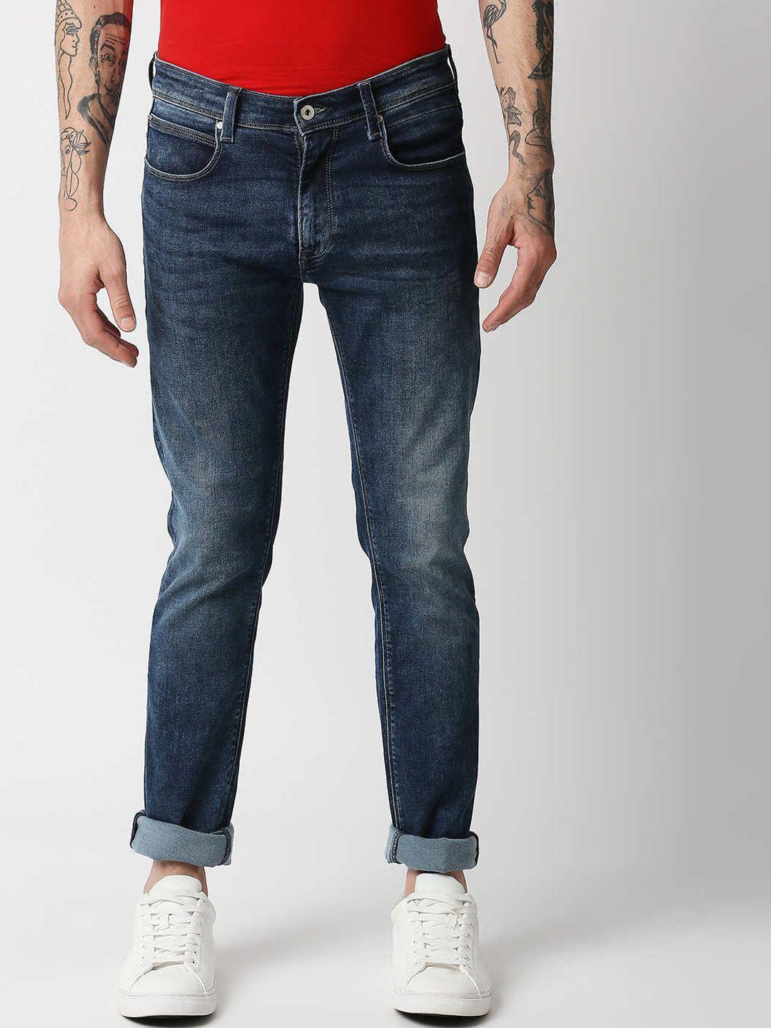 pepe jeans men blue slim fit slim fit light fade jeans