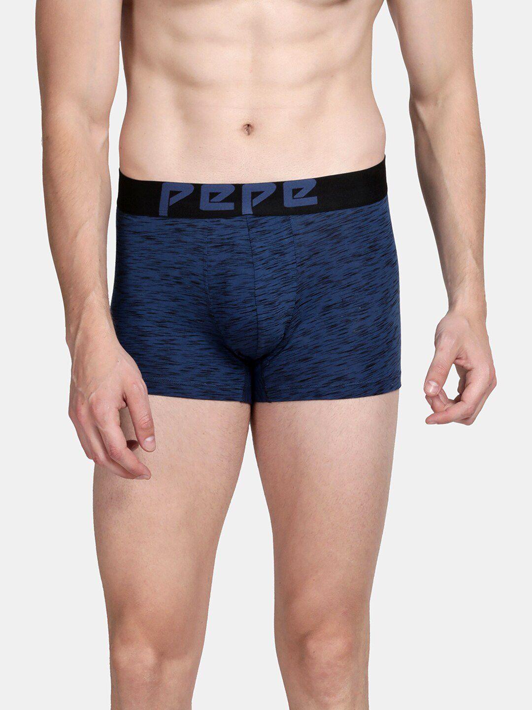 pepe jeans men blue solid trunk ppt02-limoges space dyed-xl