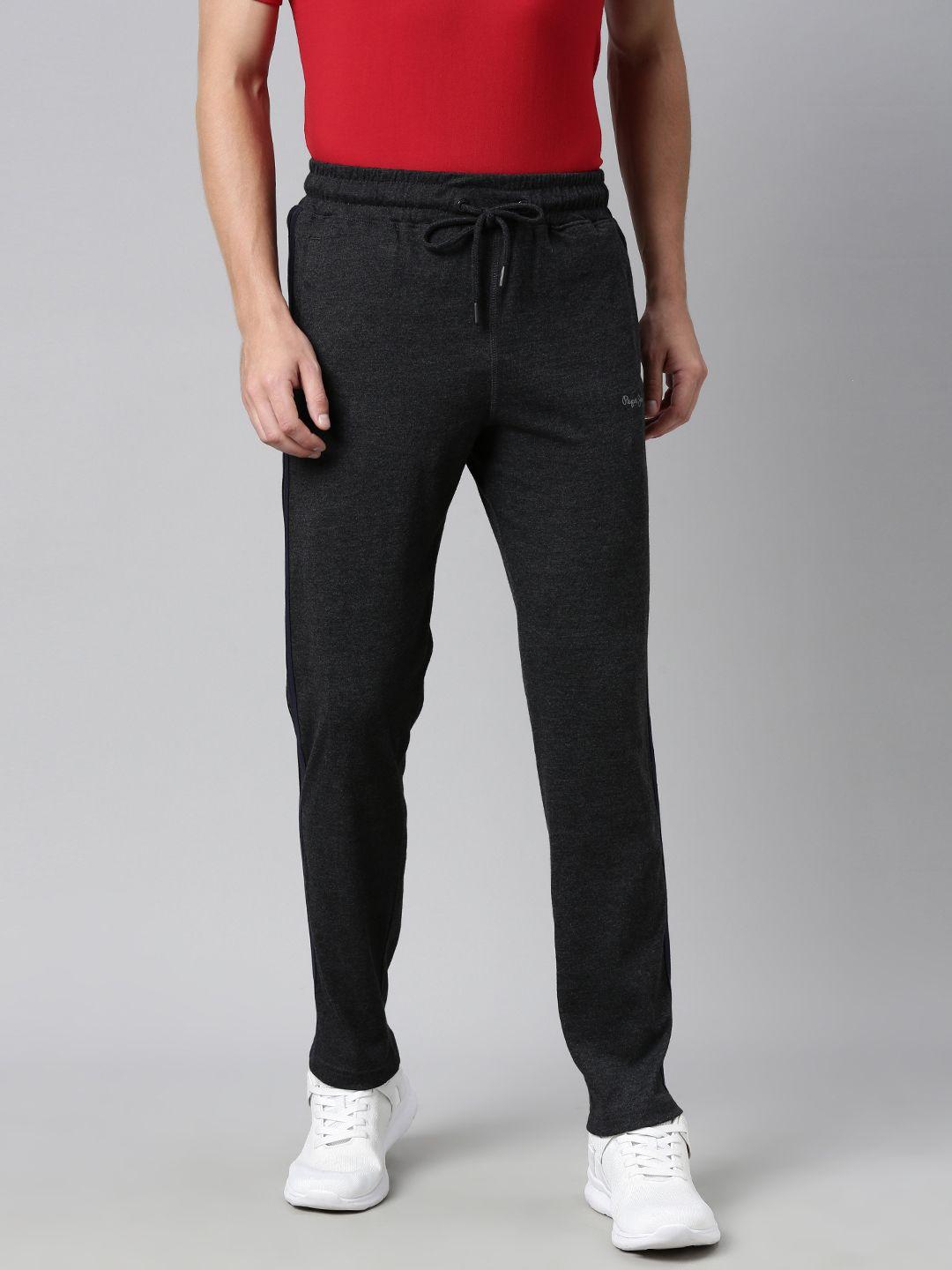 pepe jeans men charcoal grey solid track pants