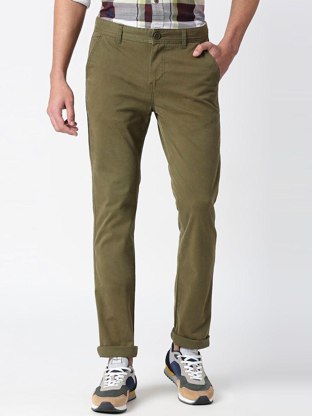 pepe jeans men cotton slim fit trousers