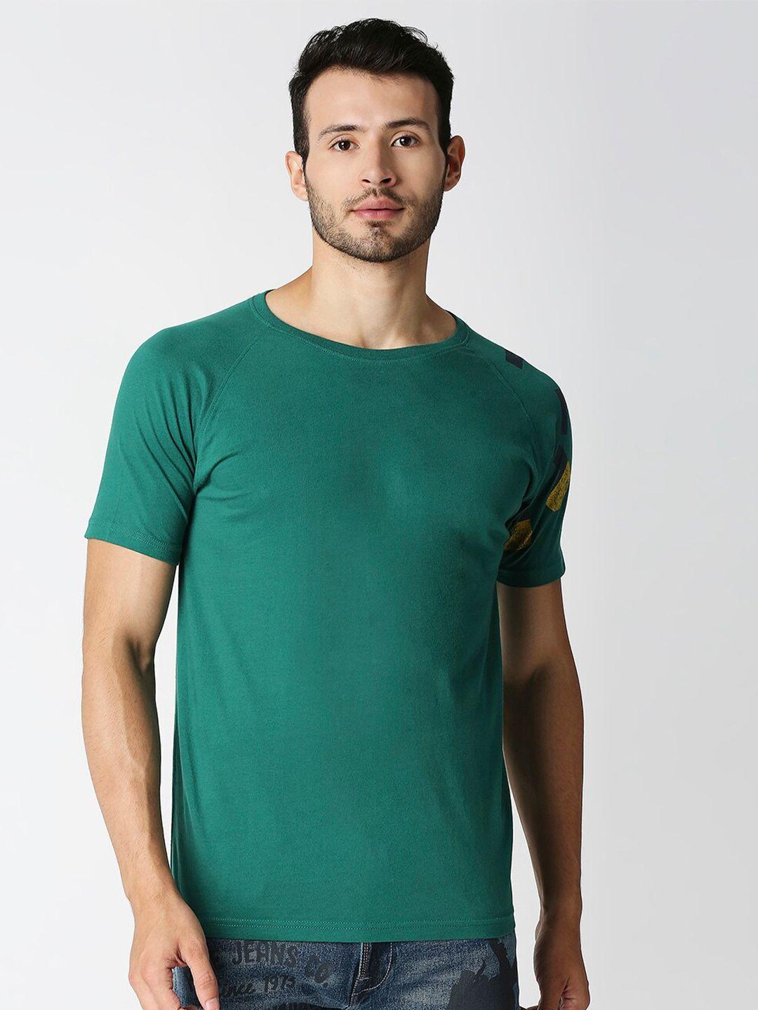 pepe jeans men green solid t-shirt