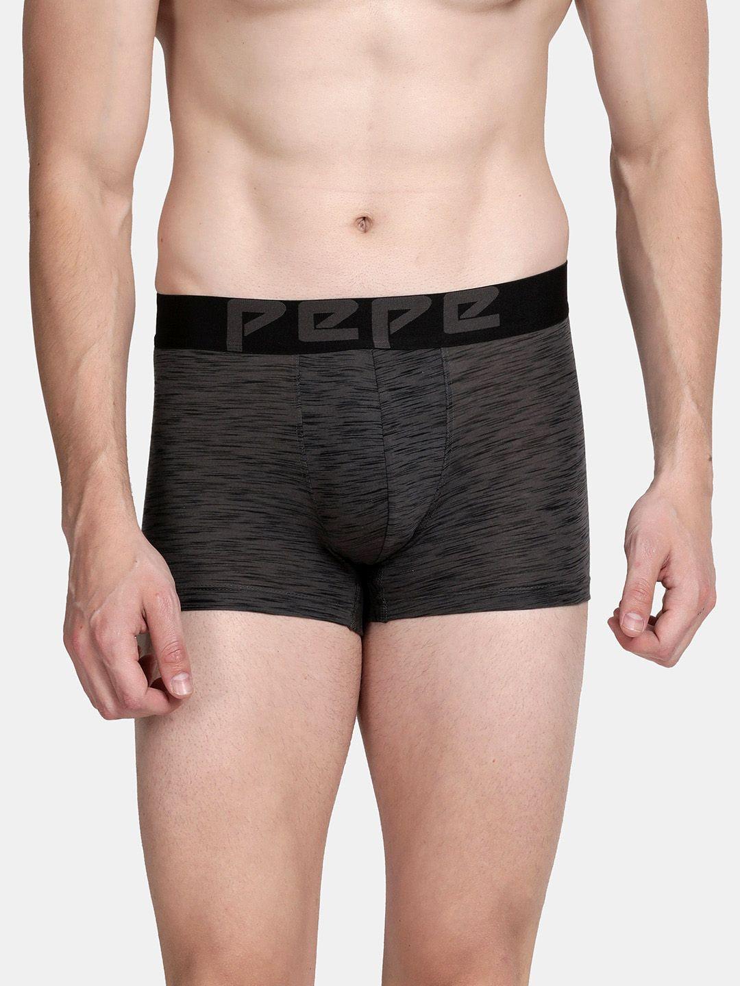 pepe jeans men grey solid trunk ppt02-charcoal space dyed-m