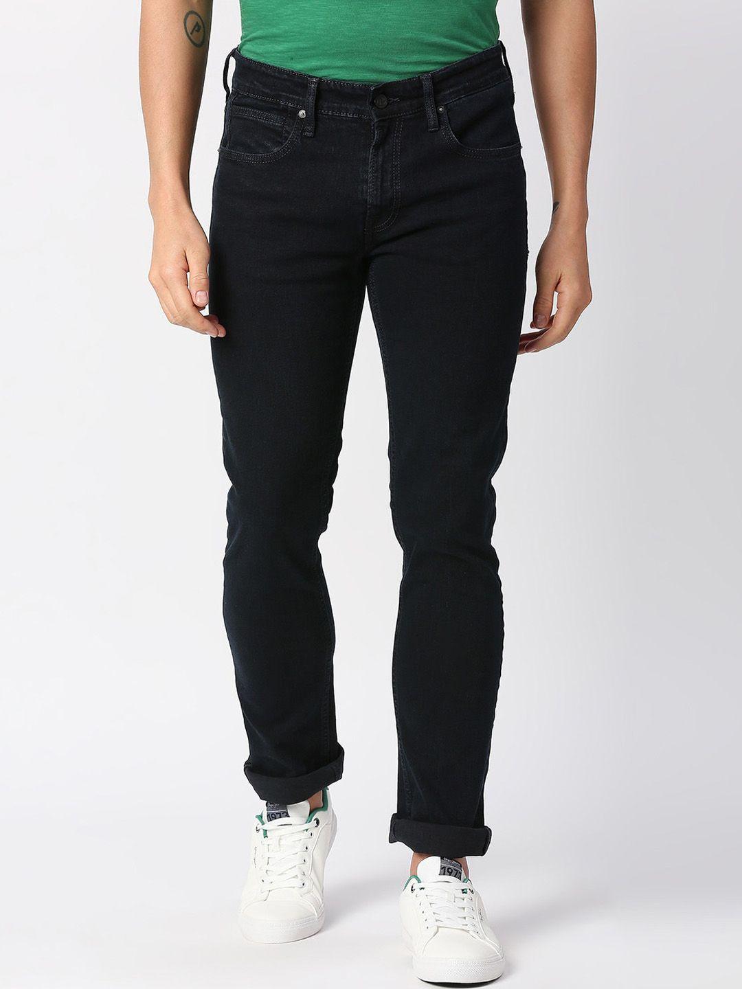 pepe jeans men mid rise slim fit stretchable jeans