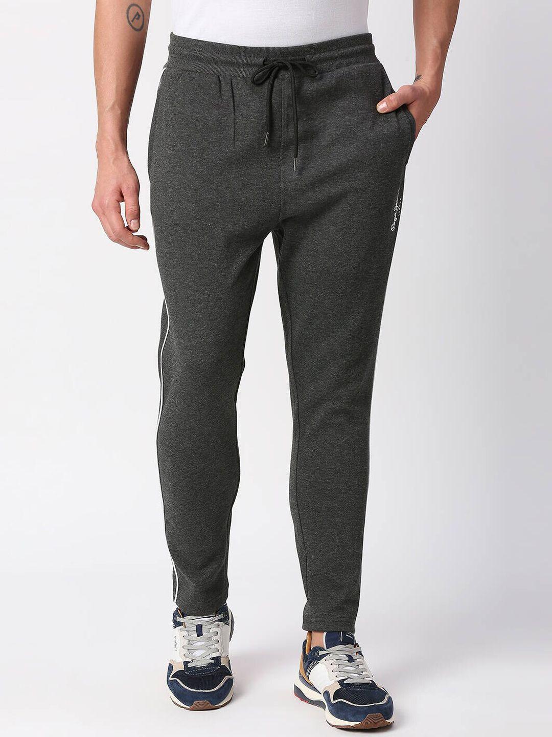 pepe jeans men mid rise slim fit track pants