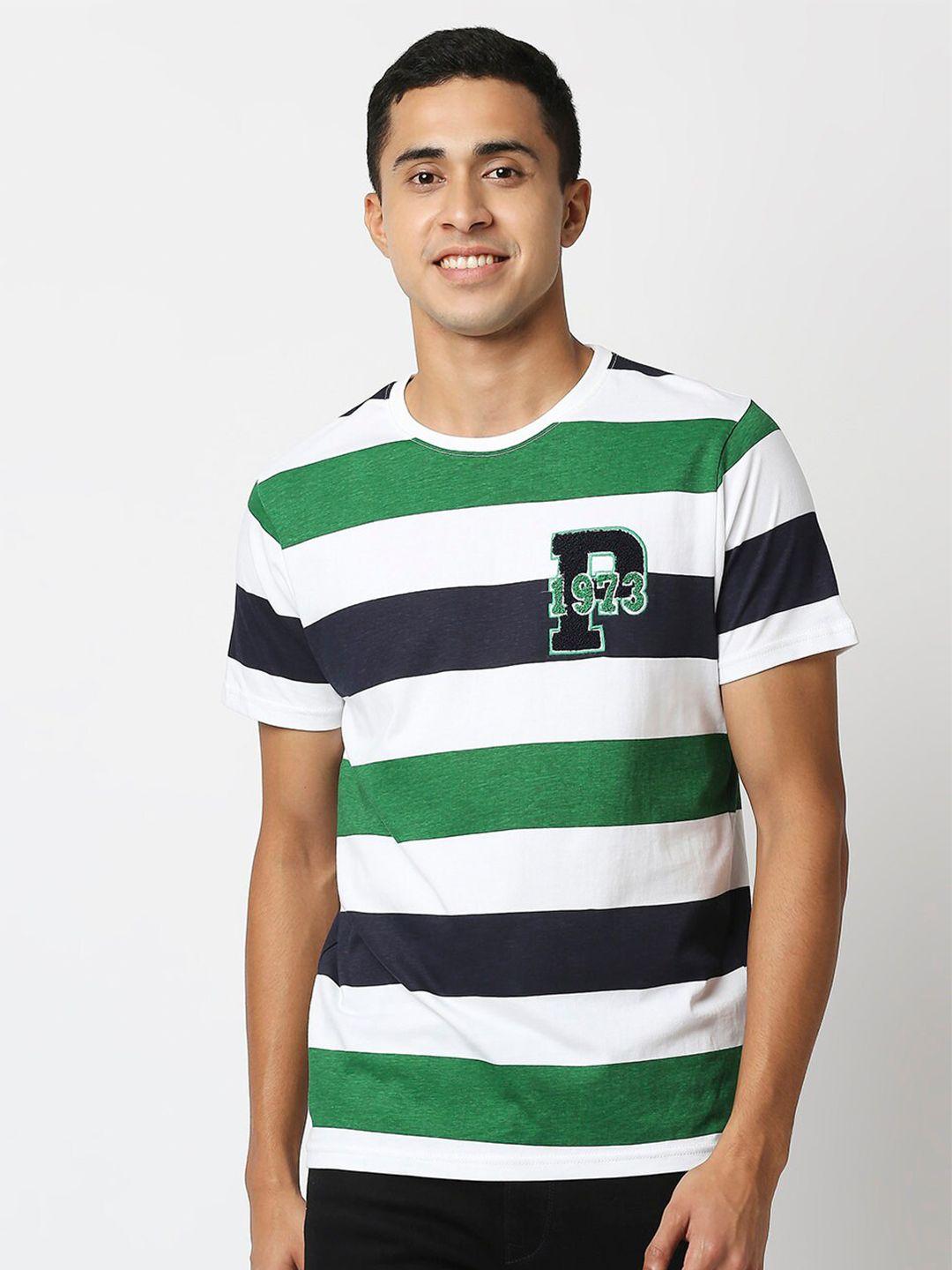 pepe jeans men multicoloured striped slim fit t-shirt