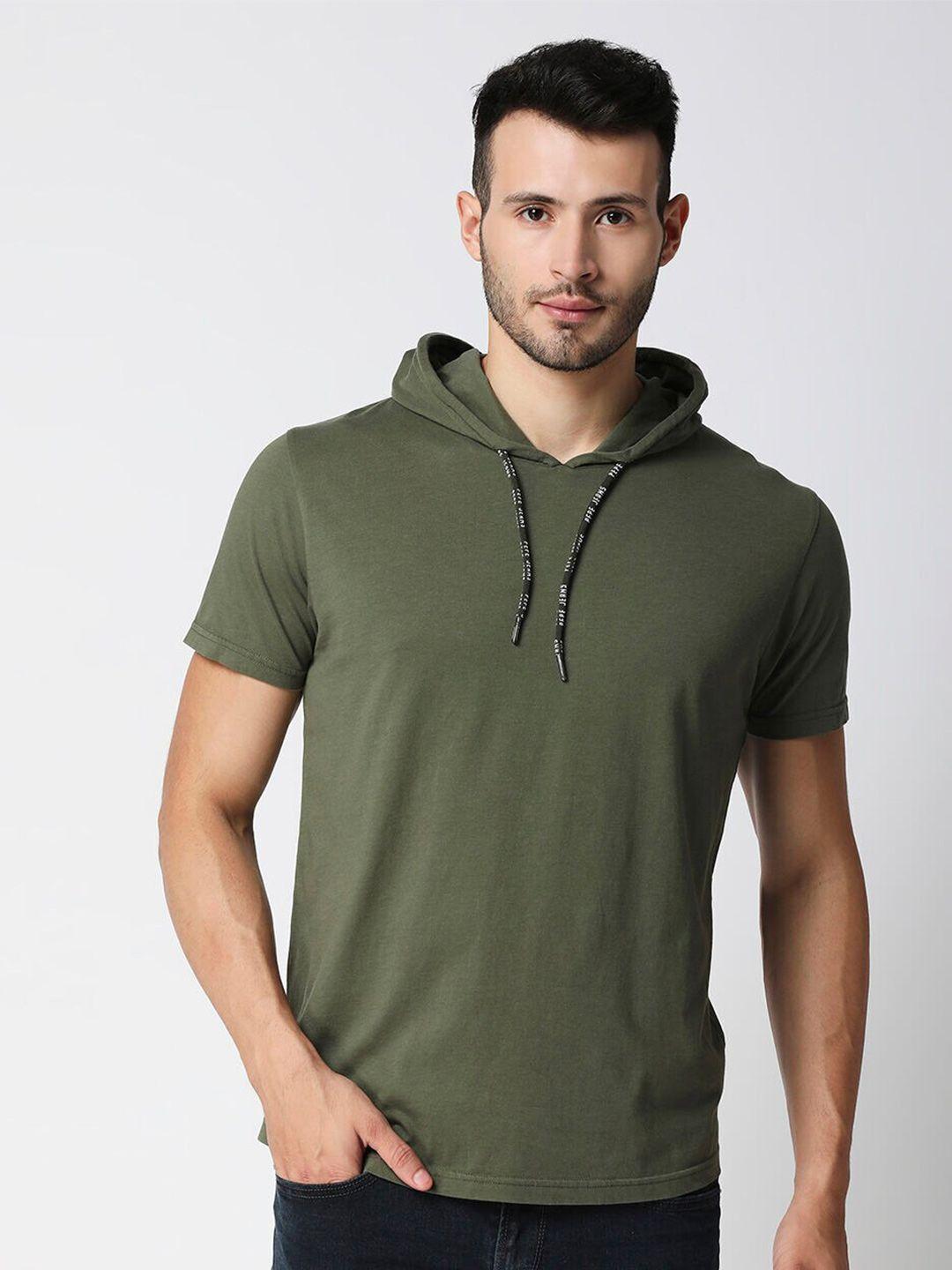 pepe jeans men olive green t-shirt