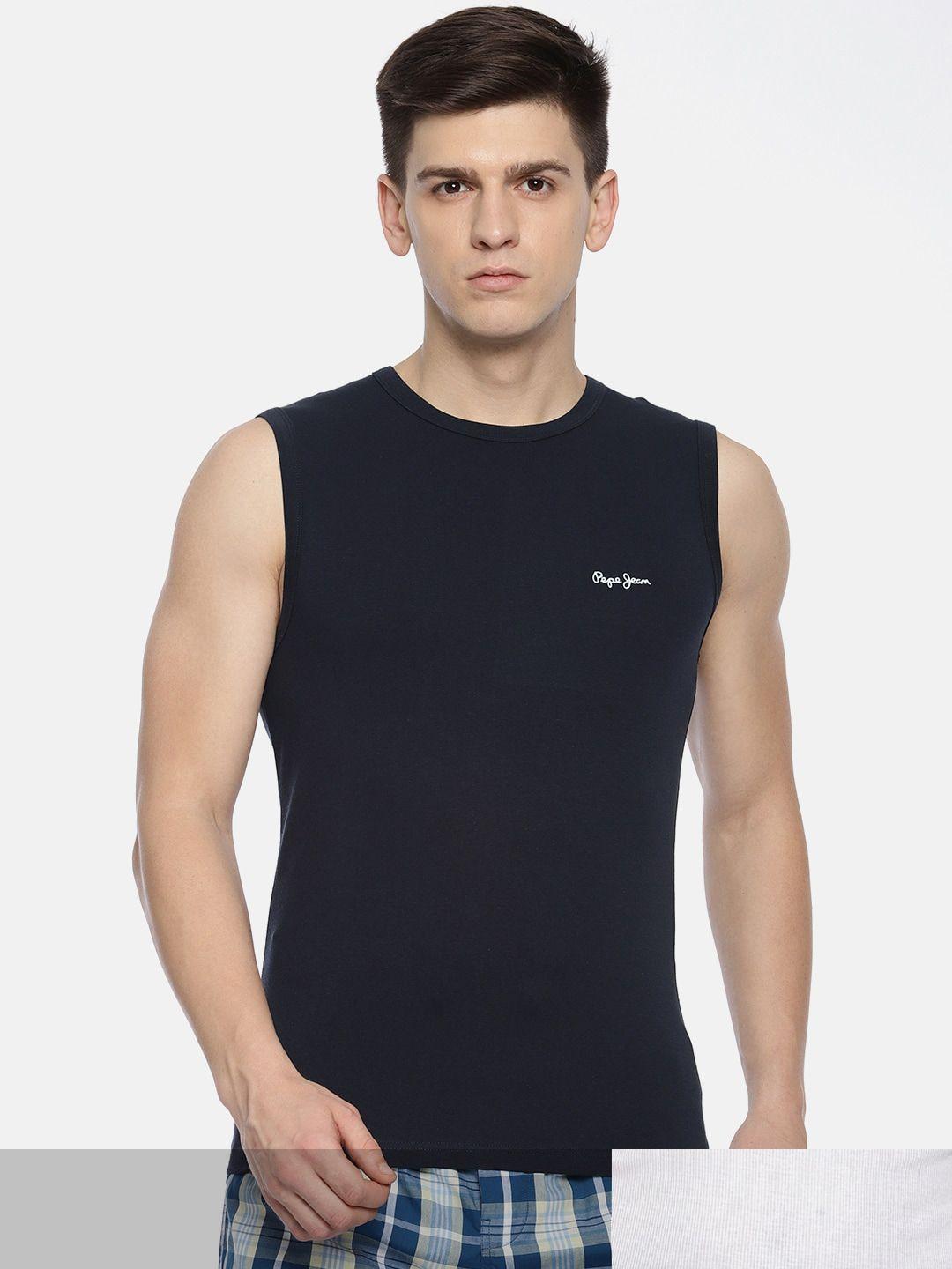 pepe jeans men pack of 3 solid innerwear vest