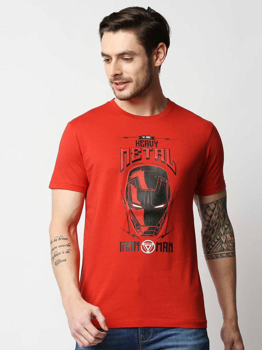 pepe jeans men red printed t-shirt