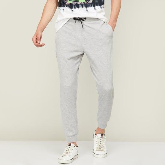 pepe jeans men solid elasticated joggers