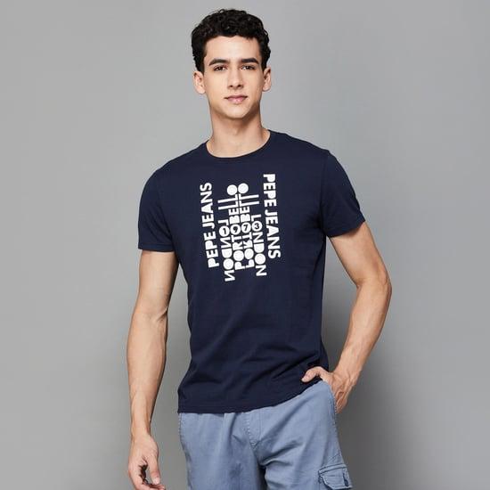 pepe jeans men typographic printed t-shirt