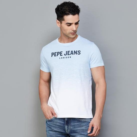 pepe jeans men typography printed t-shirt