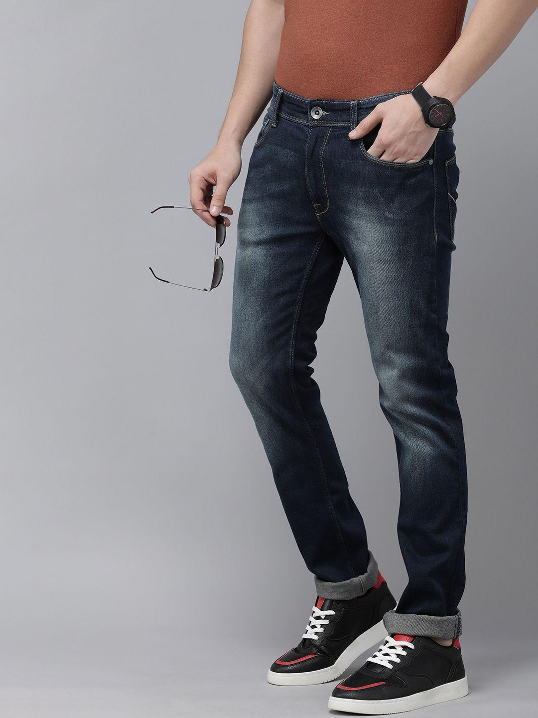 pepe jeans men vapour slim fit light fade stretchable mid-rise jeans