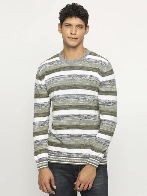 pepe jeans multicolored cotton regular fit striped sweater