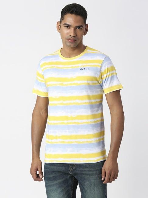 pepe jeans multicolored cotton slim fit striped t-shirt