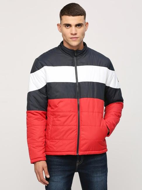 pepe jeans multicolored regular fit colour block jacket