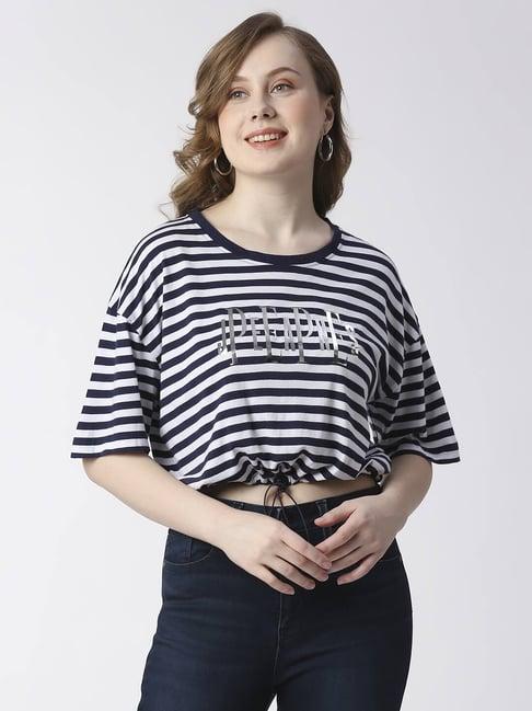 pepe jeans navy cotton striped t-shirt