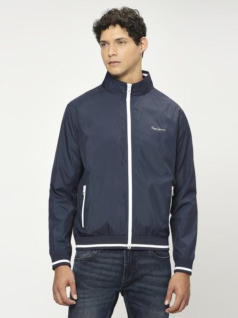 pepe jeans navy regular fit jacket