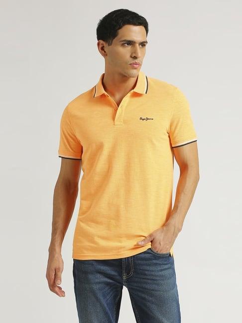 pepe jeans neon coral regular fit polo t-shirt