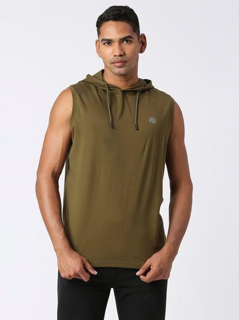 pepe jeans olive slim fit hooded t-shirt