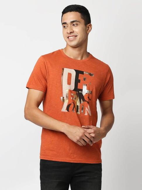 pepe jeans orange crew t-shirt