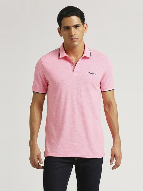 pepe jeans pink regular fit polo t-shirt