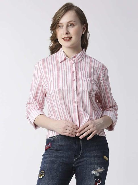 pepe jeans pink striped shirt