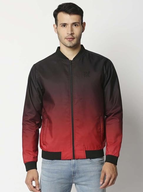pepe jeans red regular fit ombre jacket
