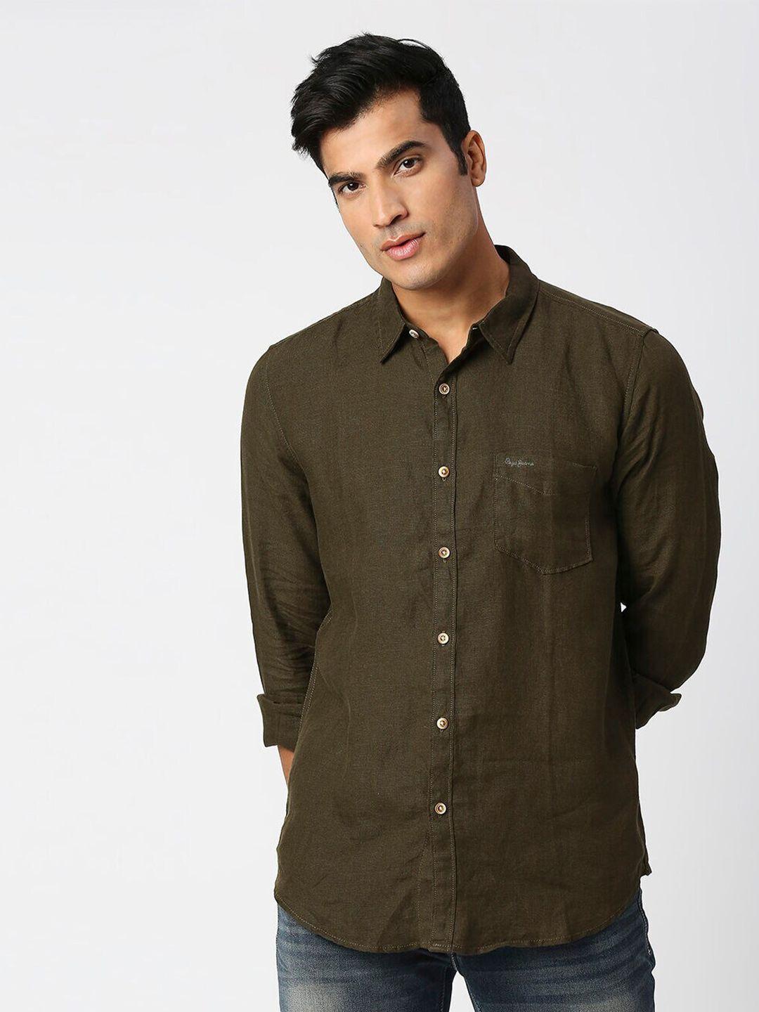 pepe jeans relaxed linen casual shirt