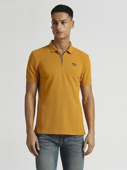 pepe jeans rugby yellow cotton regular fit polo t-shirt