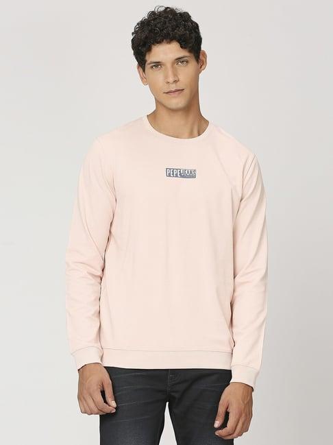 pepe jeans spritzer pink cotton regular fit sweatshirt