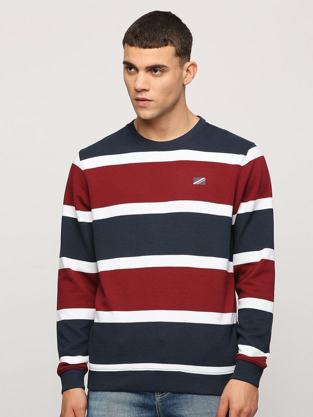 pepe jeans striped long sleeves pure cotton pullover