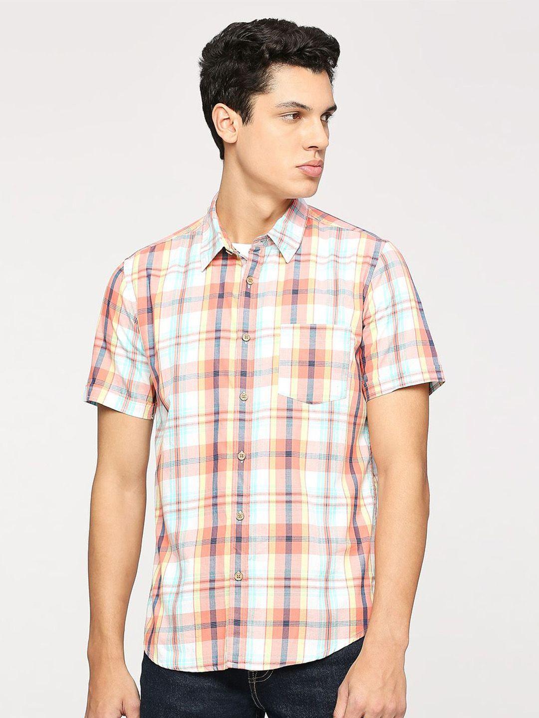 pepe jeans tartan checked pure cotton casual shirt