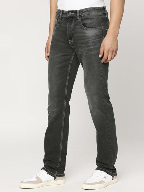 pepe jeans used black cotton regular fit jeans