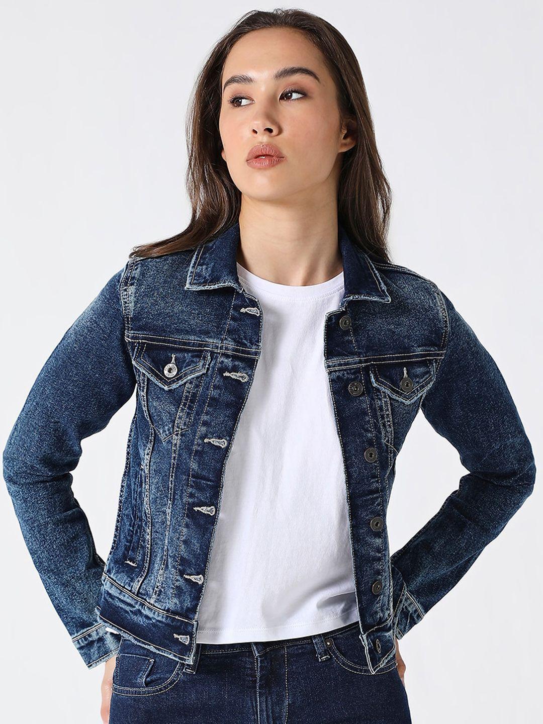 pepe jeans washed regular cotton denim jacket