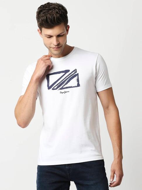 pepe jeans white crew t-shirt