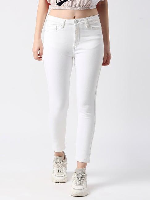 pepe jeans white skinny fit high rise jeans