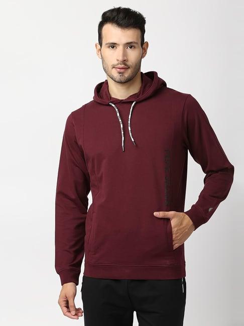 pepe jeans wine slim fit hooded sweatshirt