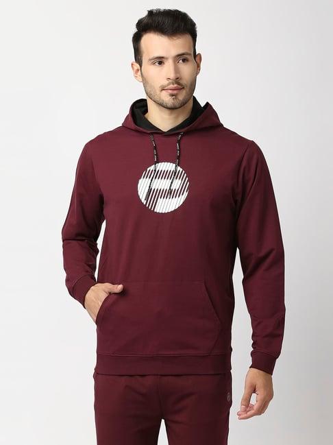 pepe jeans wine slim fit hooded sweatshirt